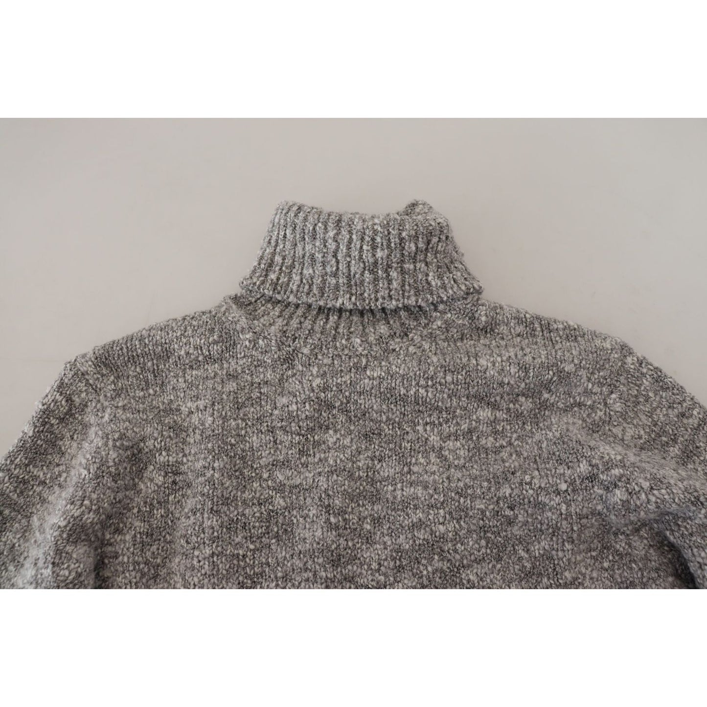 Dolce & Gabbana Elegant Gray Wool-Blend Turtleneck Sweater Dolce & Gabbana