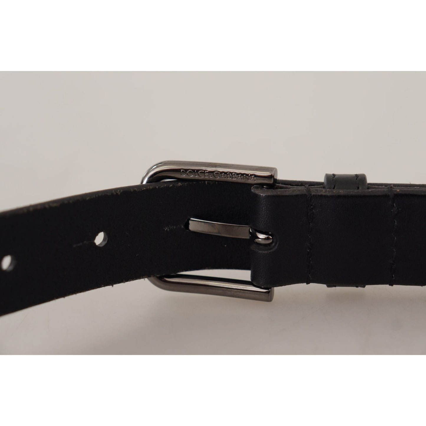 Dolce & Gabbana Elegant Black Leather Belt with Metal Buckle Dolce & Gabbana