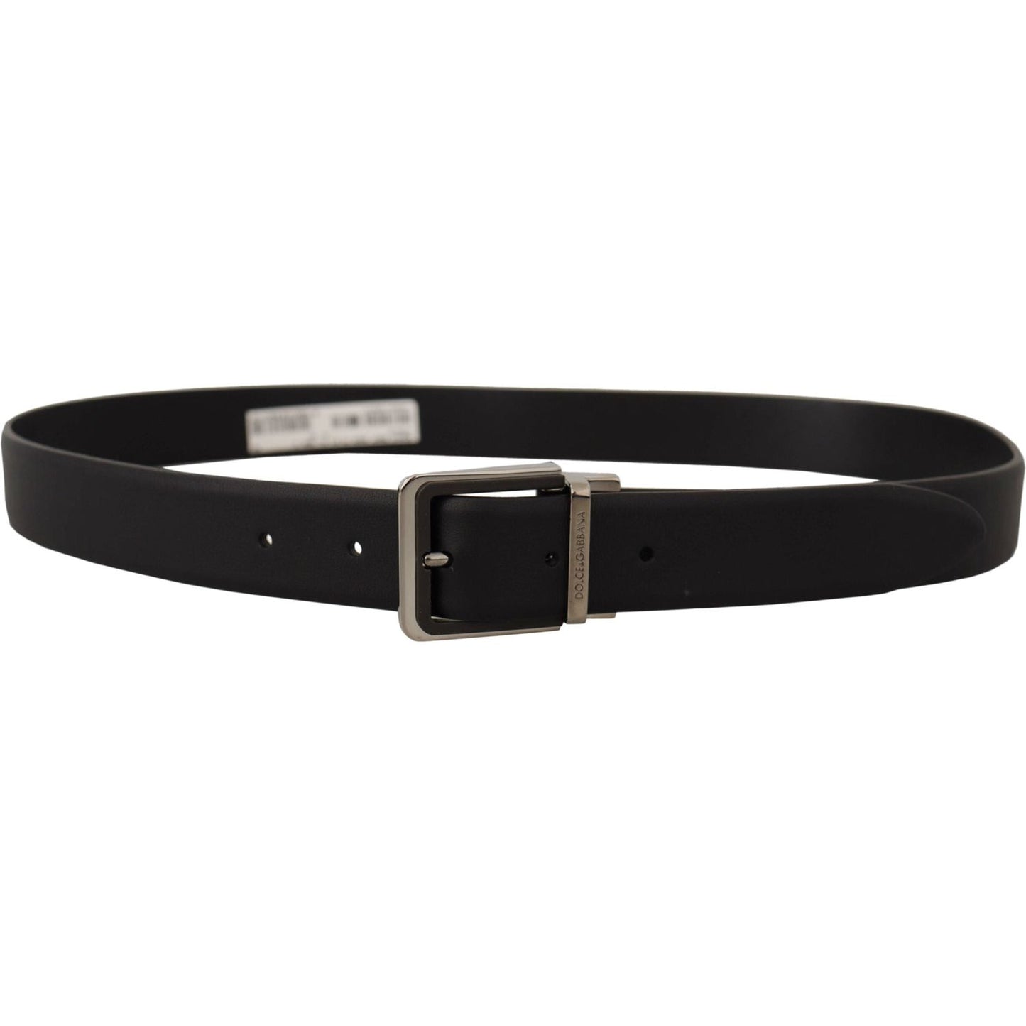 Dolce & Gabbana Elegant Black Leather Belt with Metal Buckle Dolce & Gabbana