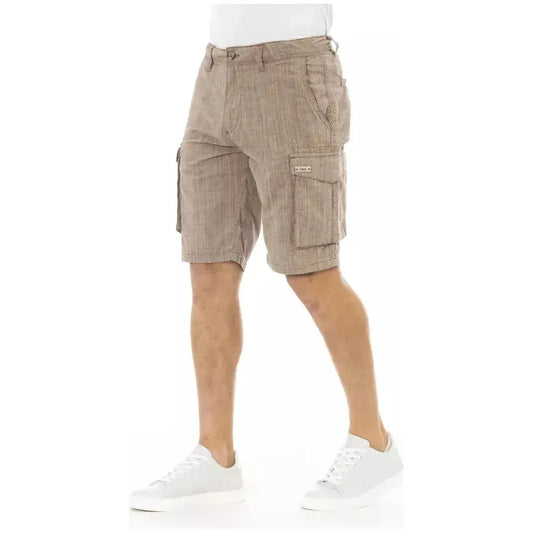 Baldinini Trend Brown Cotton Men Cargo Short Baldinini Trend