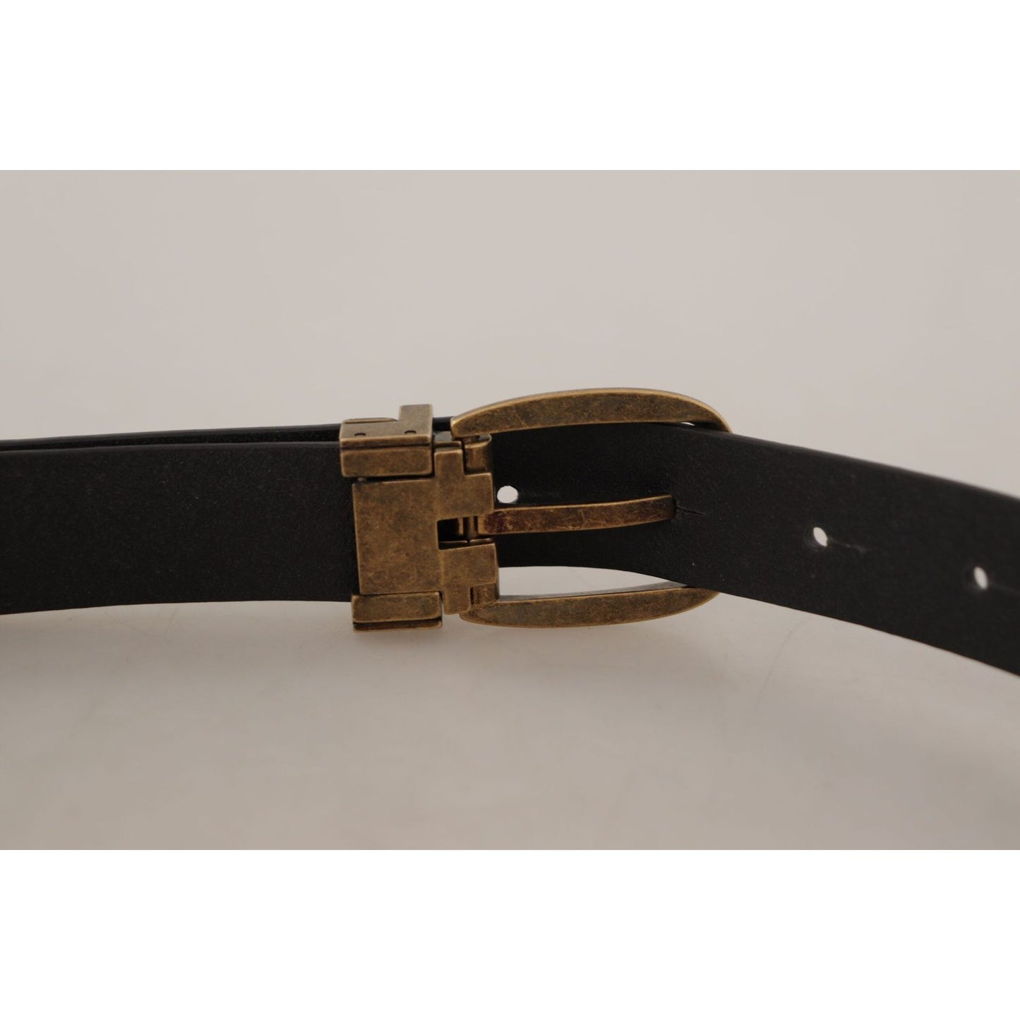 Dolce & Gabbana Elegant Leather Belt with Metal Buckle Dolce & Gabbana