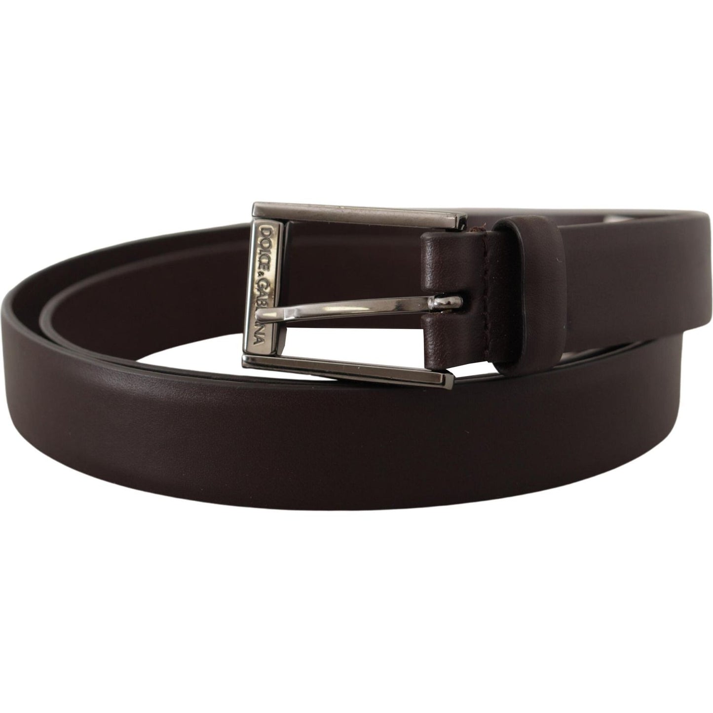 Dolce & Gabbana Elegant Dark Brown Leather Belt Dolce & Gabbana