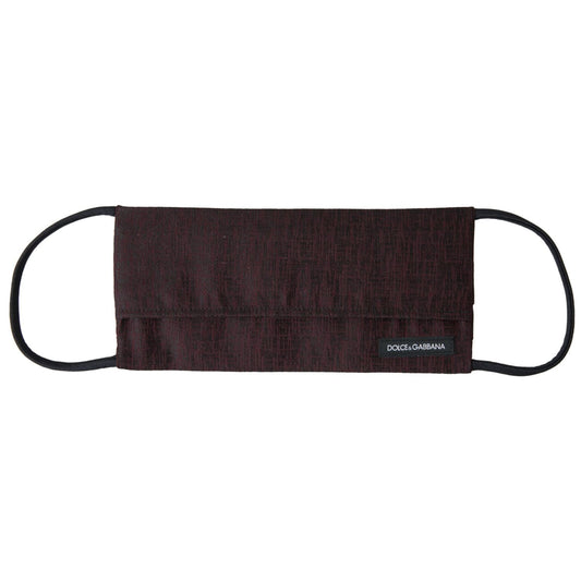Dolce & Gabbana Maroon Pleated Elastic Ear Strap Face Mask