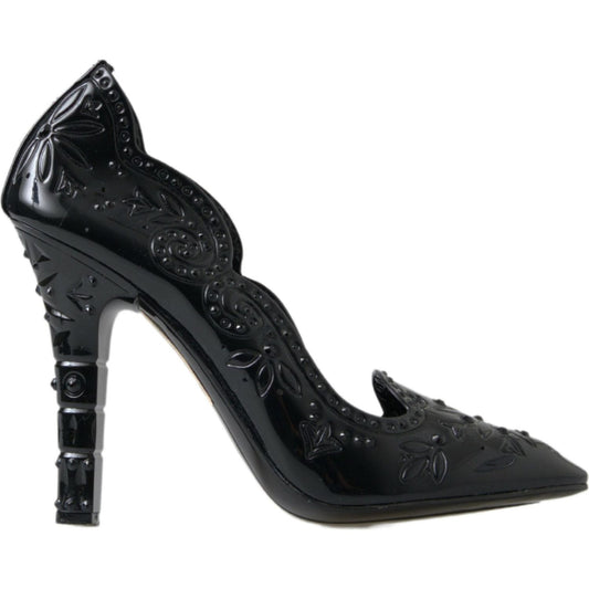 Dolce & Gabbana Elegant Black Crystal Cinderella Pumps Dolce & Gabbana