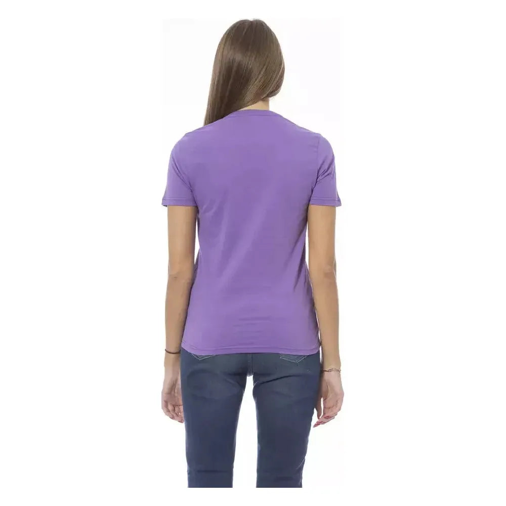 Baldinini Trend Purple Cotton Women T-Shirt Baldinini Trend