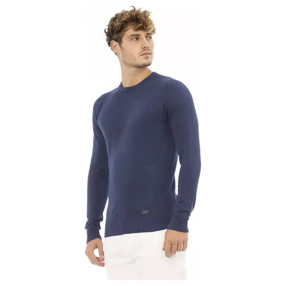 Baldinini Trend Blue Modal Men Sweater Baldinini Trend