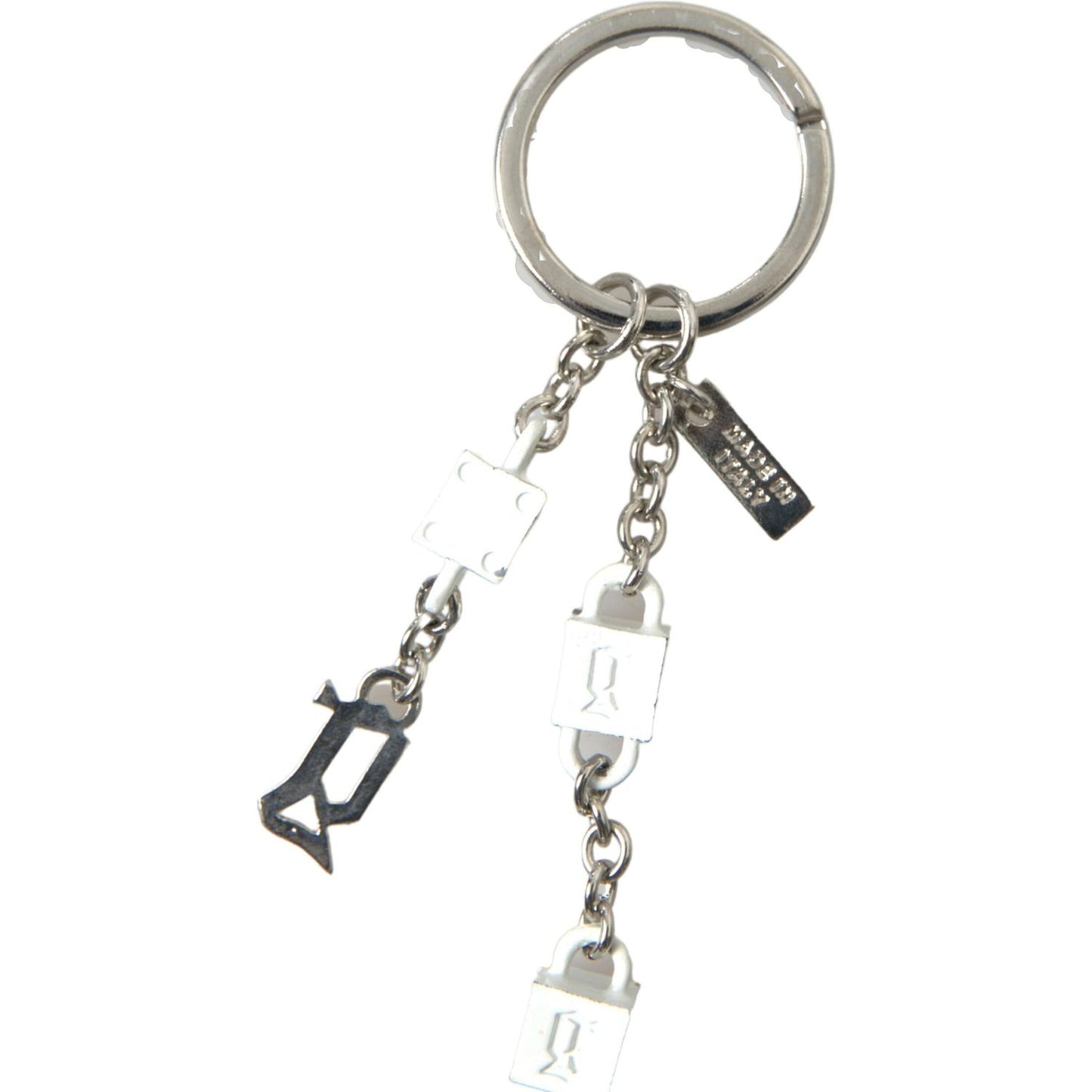 Dolce & Gabbana Silver Brass Logo Charm Keychain Dolce & Gabbana