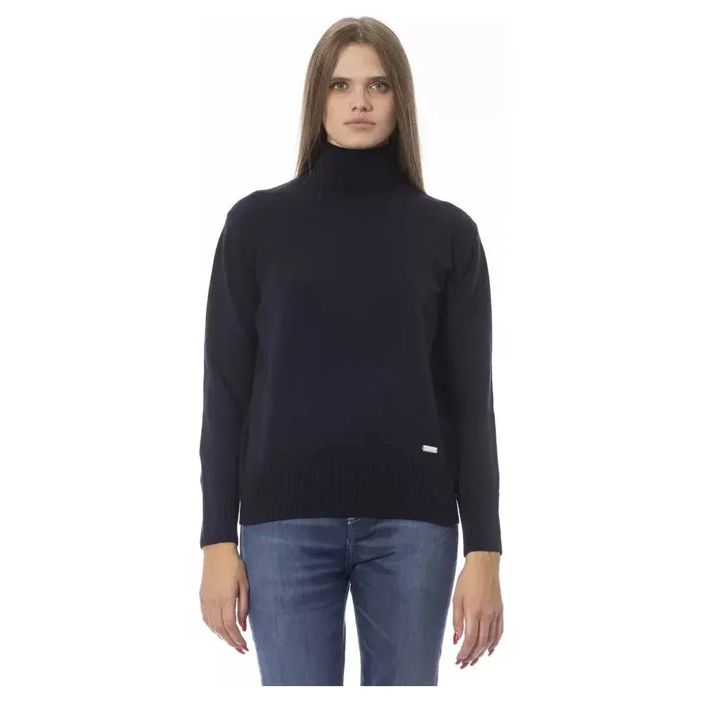 Baldinini Trend Blue Wool Women Sweater Baldinini Trend