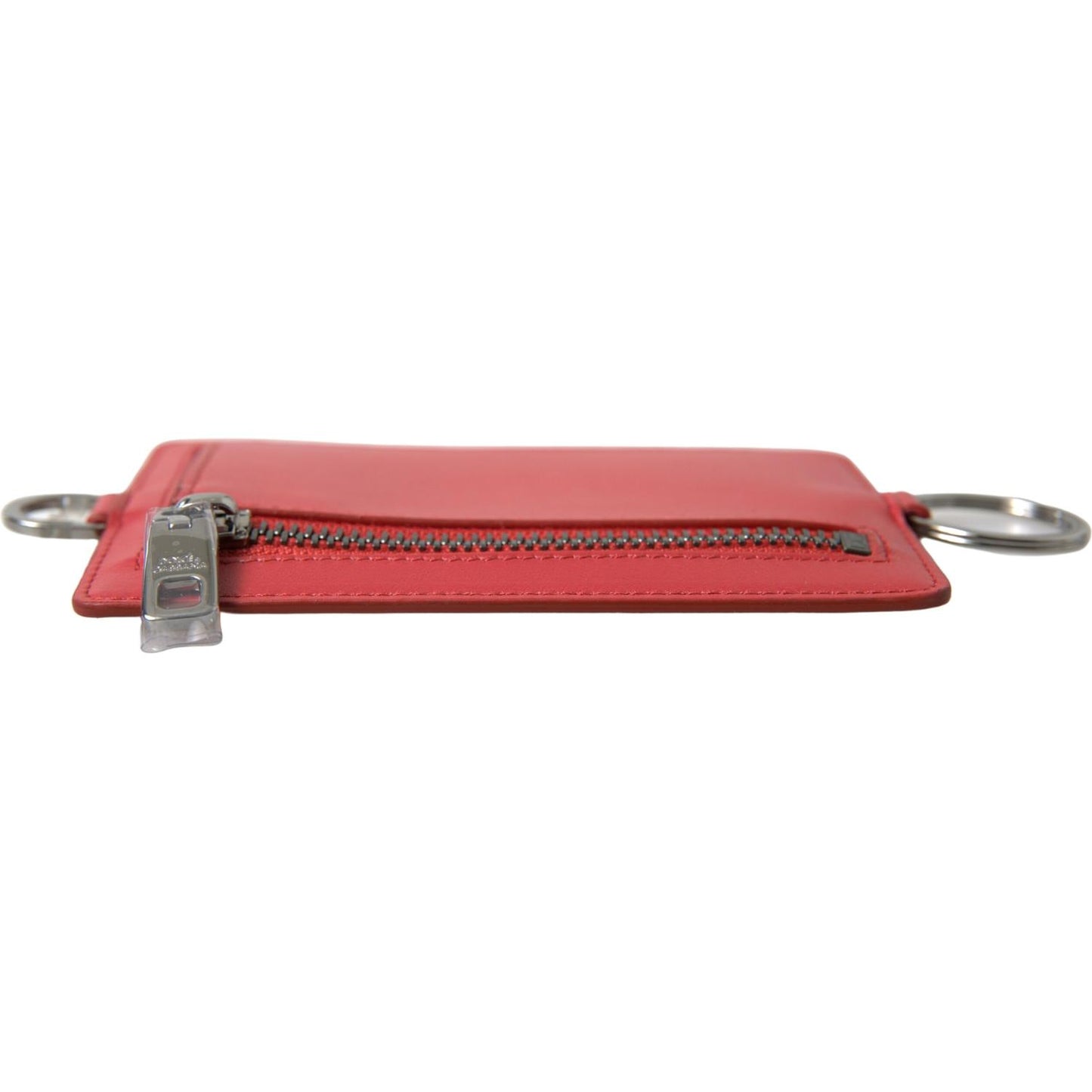 Dolce & Gabbana Elegant Red Leather Lanyard Card Holder Dolce & Gabbana