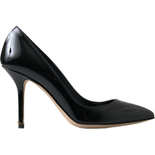 Dolce & Gabbana Black Patent Leather High Heels Pumps Shoes