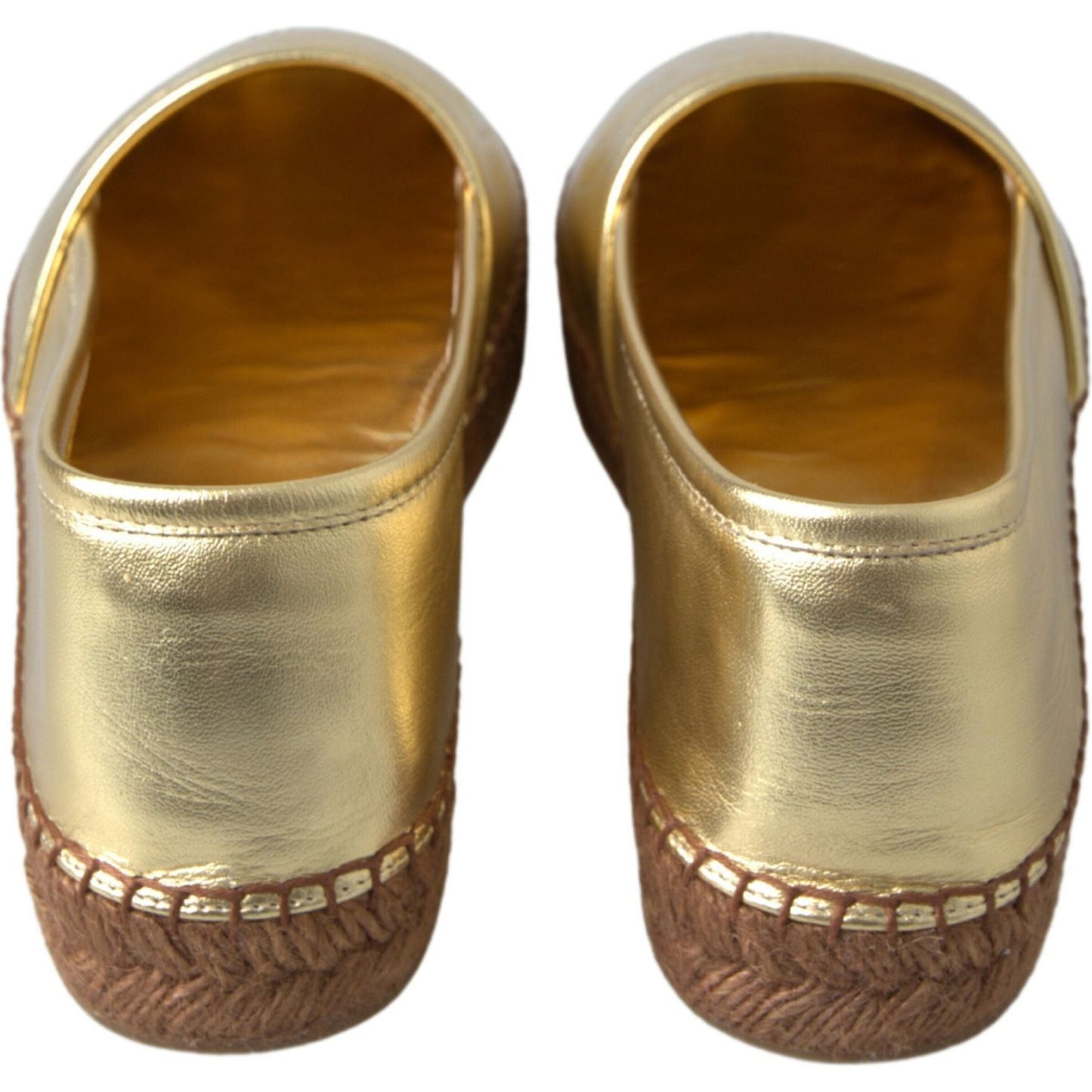 Dolce & Gabbana Golden Elegance Leather Espadrilles Dolce & Gabbana