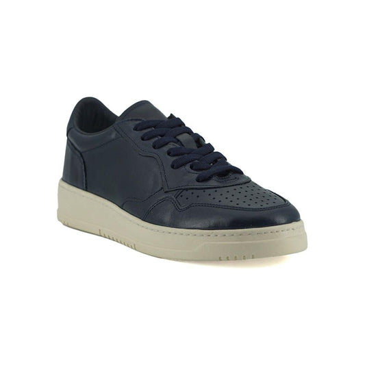 Saxone of Scotland Elegant Navy Blue Leather Sneakers Saxone of Scotland