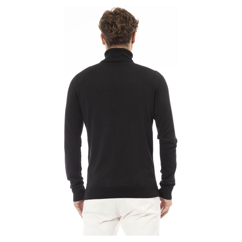 Baldinini Trend Black Modal Men Sweater Baldinini Trend