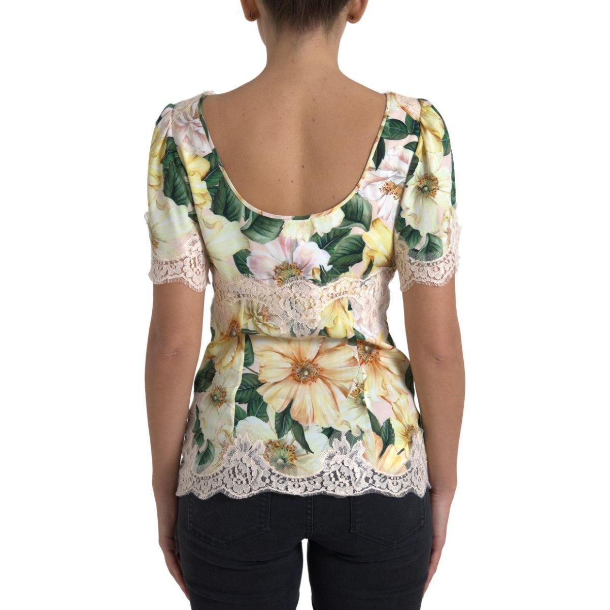 Dolce & Gabbana Elegant Floral Print Silk Blouse Dolce & Gabbana