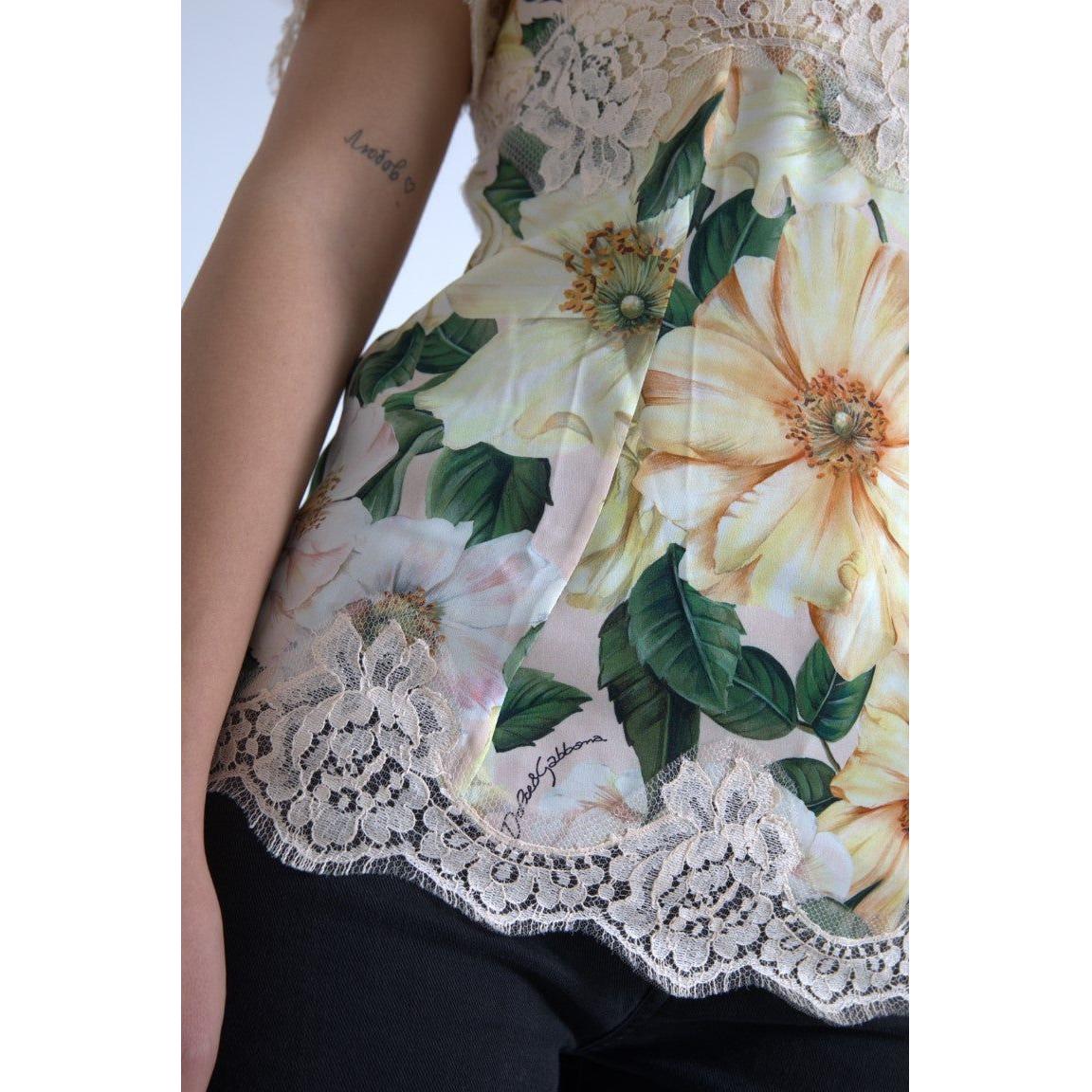 Dolce & Gabbana Elegant Floral Print Silk Blouse Dolce & Gabbana