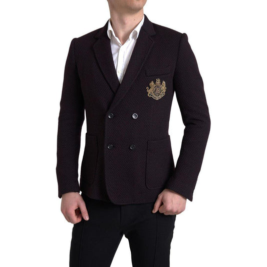 Dolce & Gabbana Elegant Purple Double Breasted Wool Blazer Dolce & Gabbana