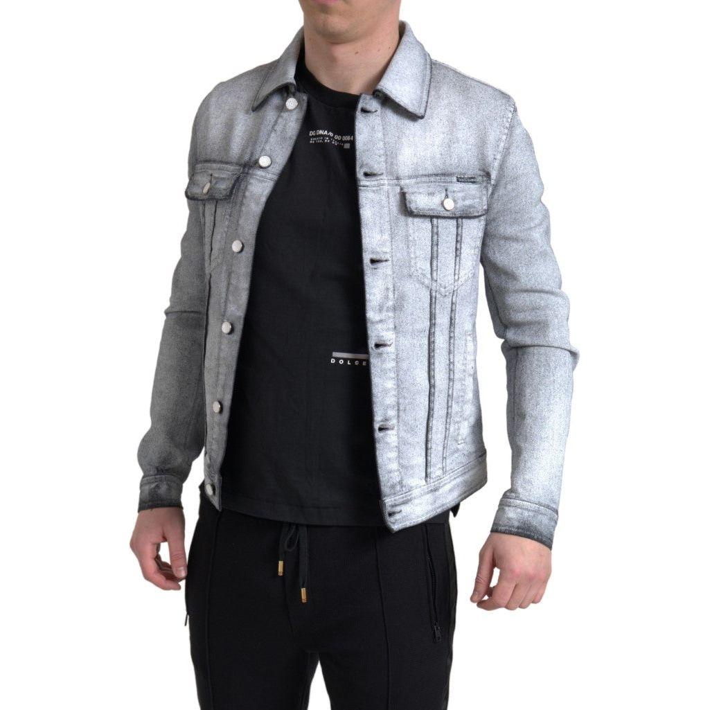 Dolce & Gabbana Elegant Gray Cotton Stretch Denim Jacket Dolce & Gabbana