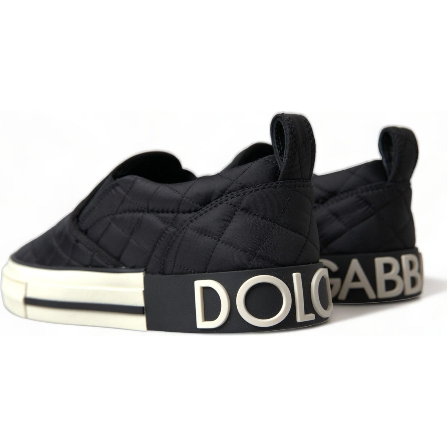 Dolce & Gabbana Elegant Quilted Black Canvas Sneakers Dolce & Gabbana