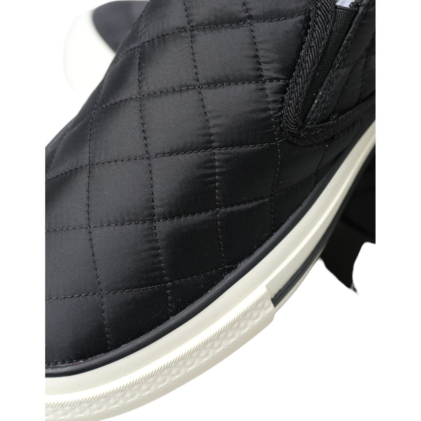 Dolce & Gabbana Elegant Quilted Black Canvas Sneakers Dolce & Gabbana