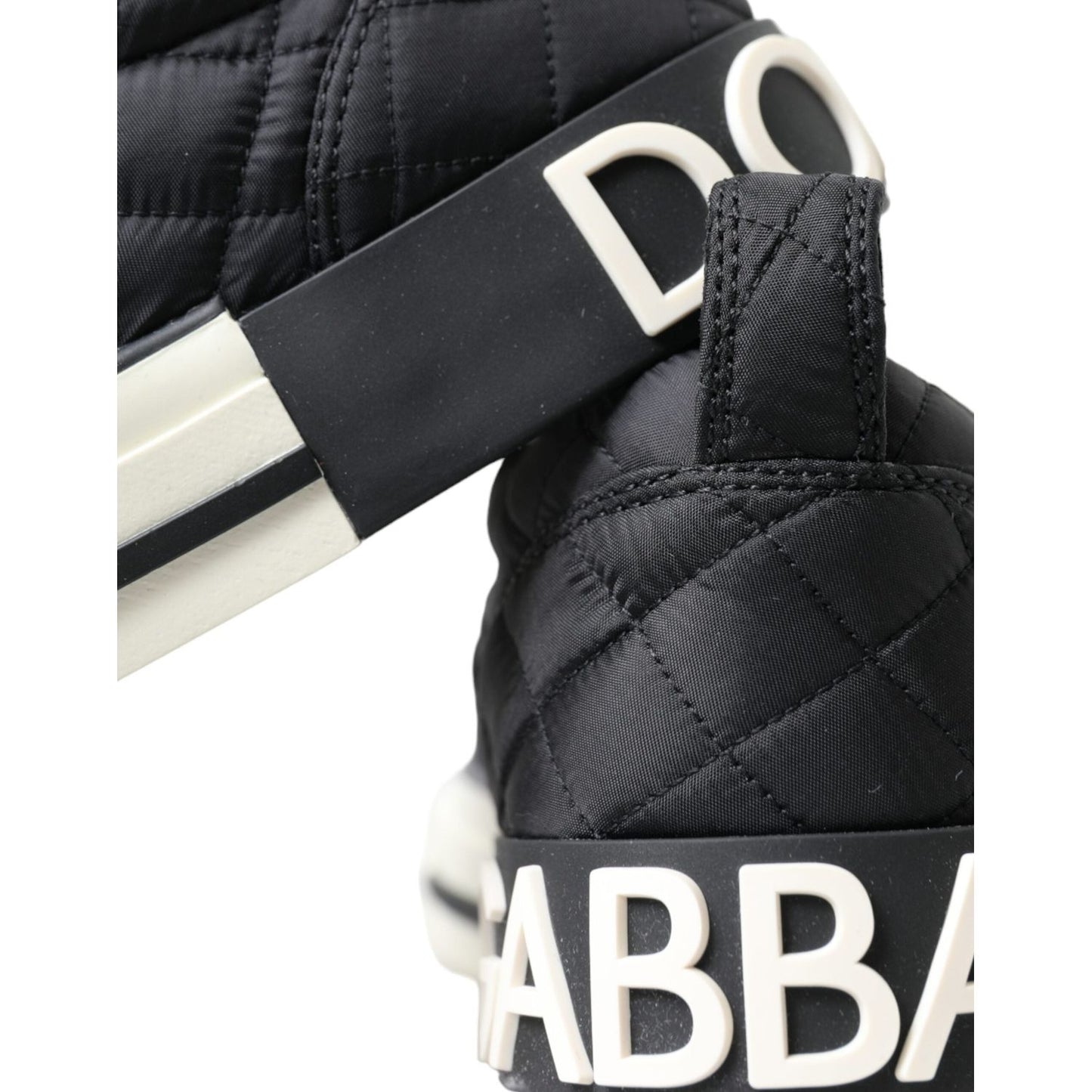 Dolce & Gabbana Elegant Quilted Black Canvas Sneakers Dolce & Gabbana