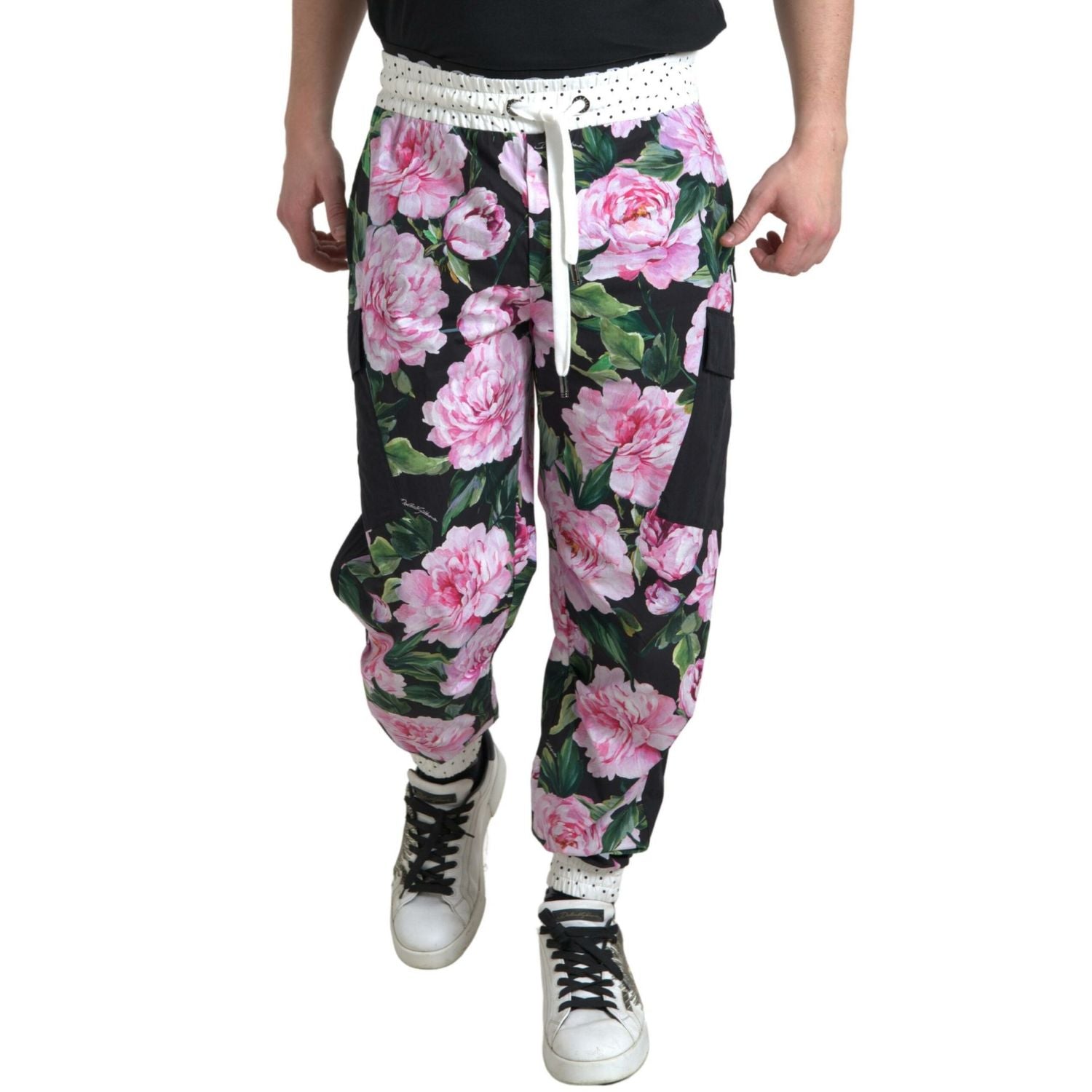 Dolce & Gabbana Multicolor Peony Joggers Cotton Men Pants