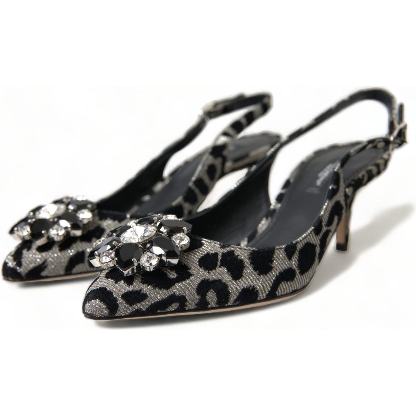 Dolce & Gabbana Crystal Leopard Slingback Heels Pumps Dolce & Gabbana