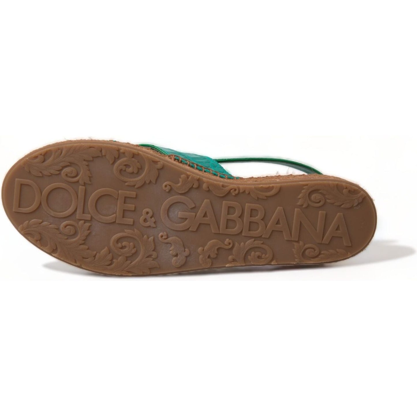 Dolce & Gabbana Elegant Green Espadrille Platform Sandals Dolce & Gabbana