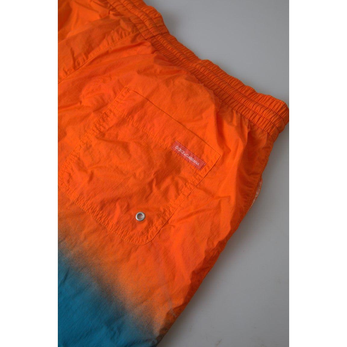 Dolce & Gabbana Gradient Effect Swim Shorts in Vibrant Orange Dolce & Gabbana