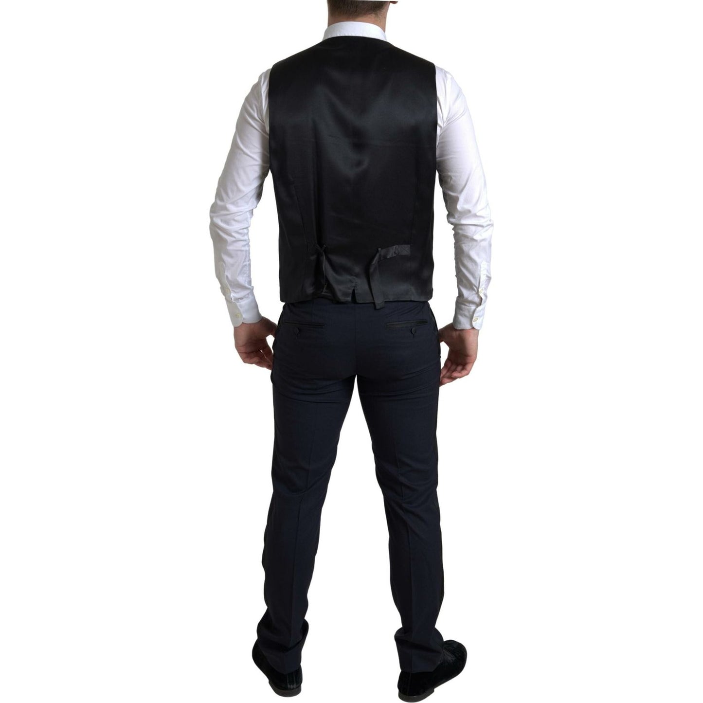 Dolce & Gabbana Elegant Blue & Black Martini Slim Fit Suit Dolce & Gabbana