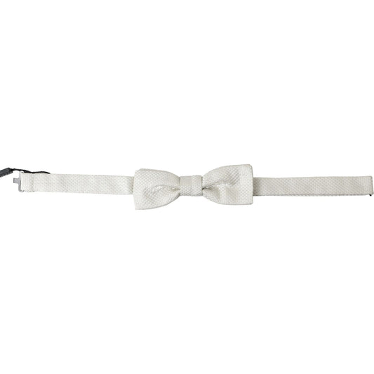 Dolce & Gabbana Elegant Ivory Silk Bow Tie Dolce & Gabbana