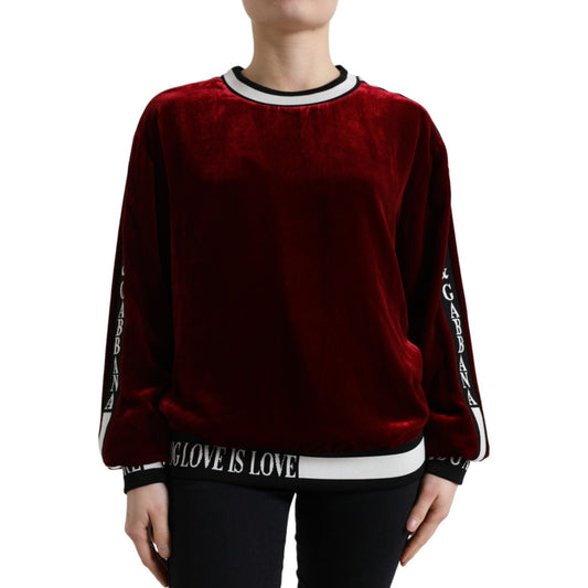 Dolce & Gabbana Elegant Bordeaux Silk-Blend Sweater Dolce & Gabbana