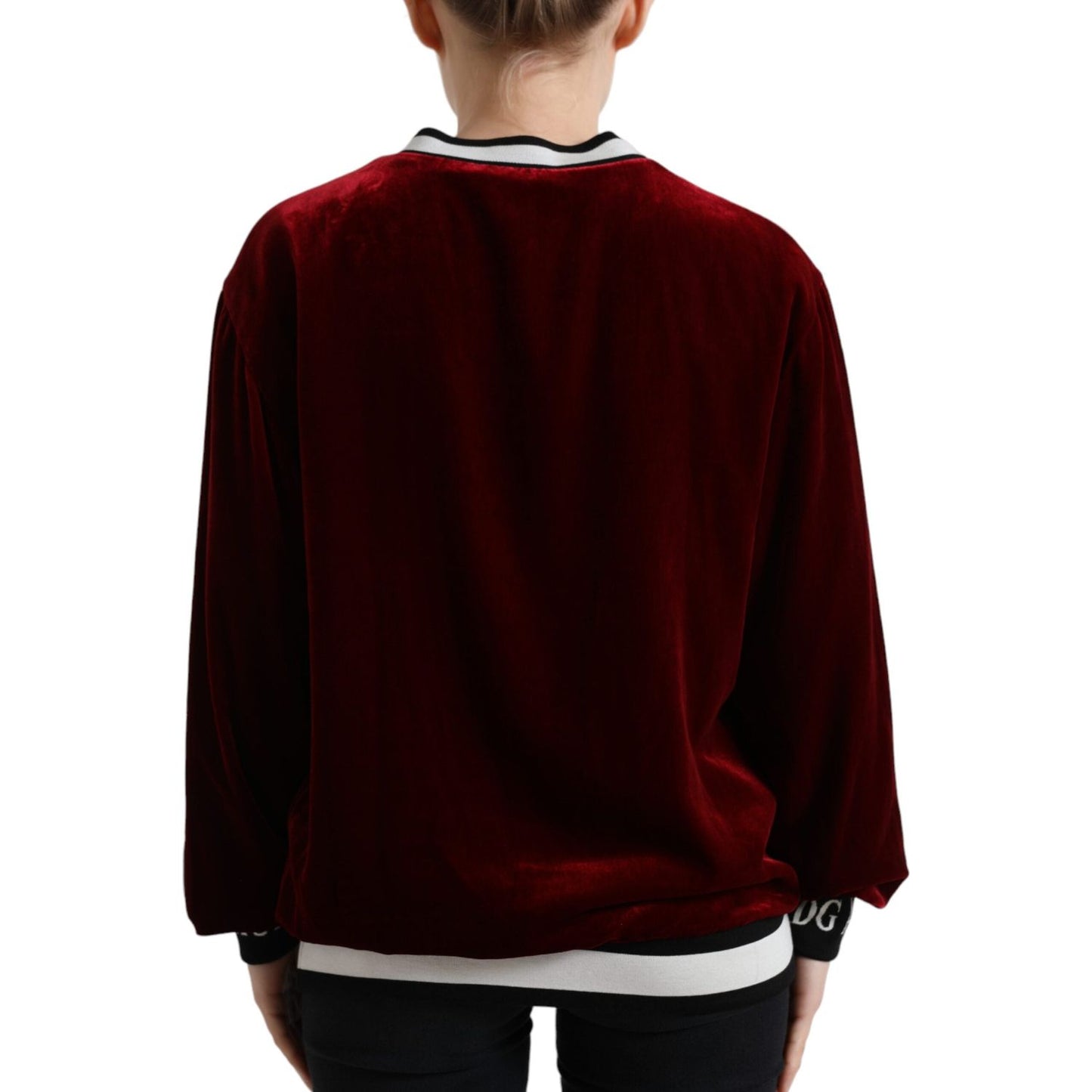 Dolce & Gabbana Elegant Bordeaux Silk-Blend Sweater Dolce & Gabbana