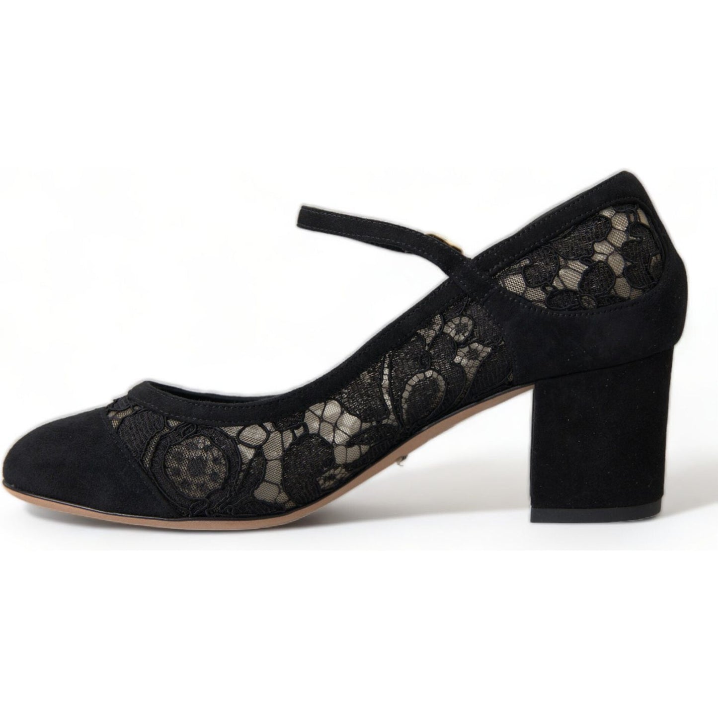 Dolce & Gabbana Elegant Suede Mary Jane Lace Heels Dolce & Gabbana