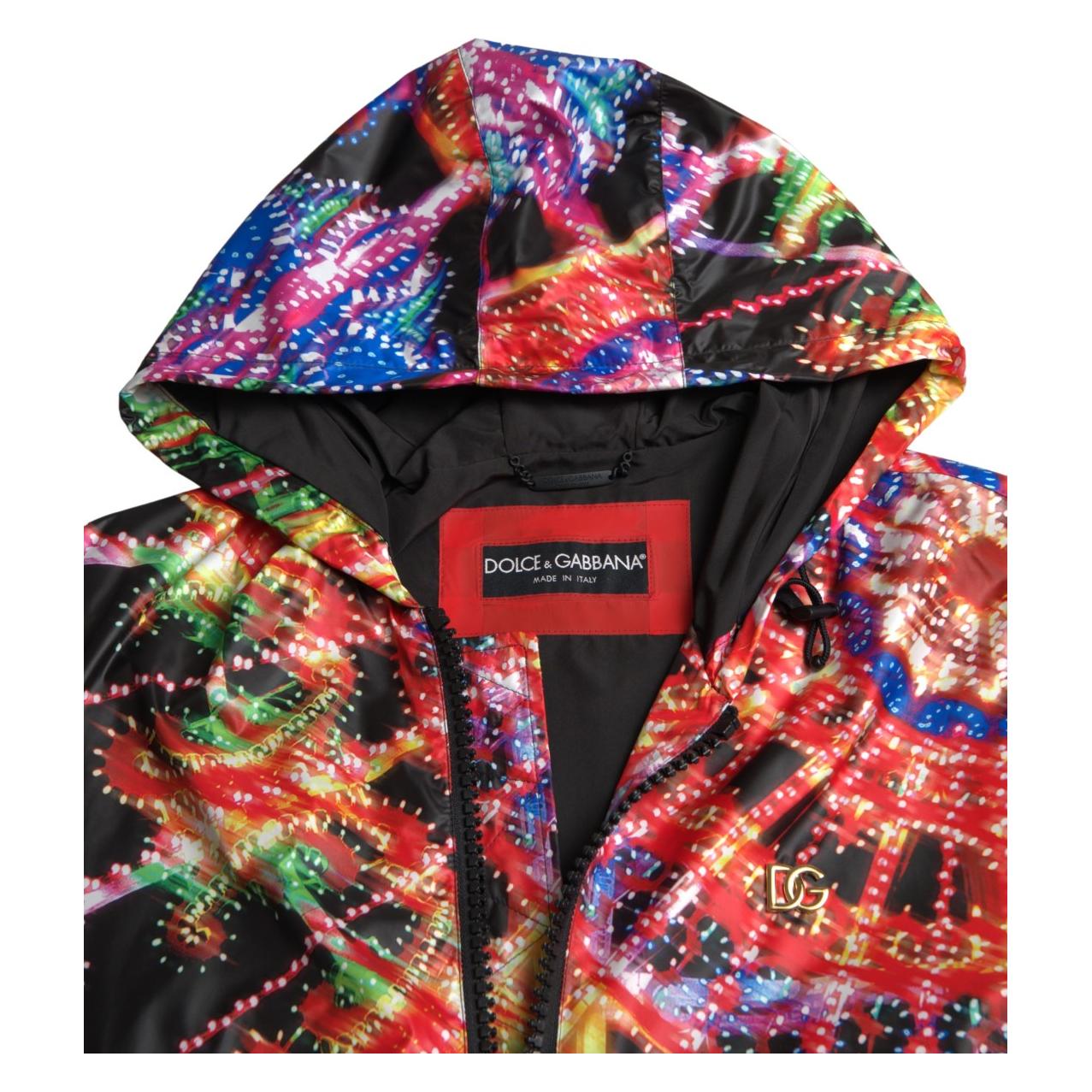 Dolce & Gabbana Multicolor Full Zip Hooded Sweater Dolce & Gabbana