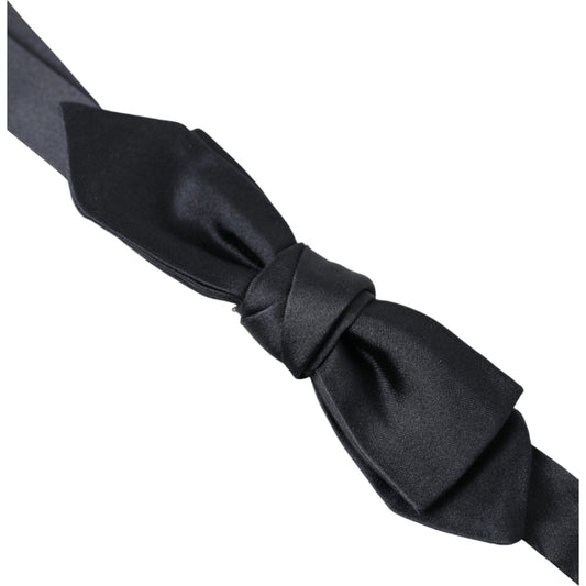 Dolce & Gabbana Elegant Dark Blue Silk Bow Tie Dolce & Gabbana