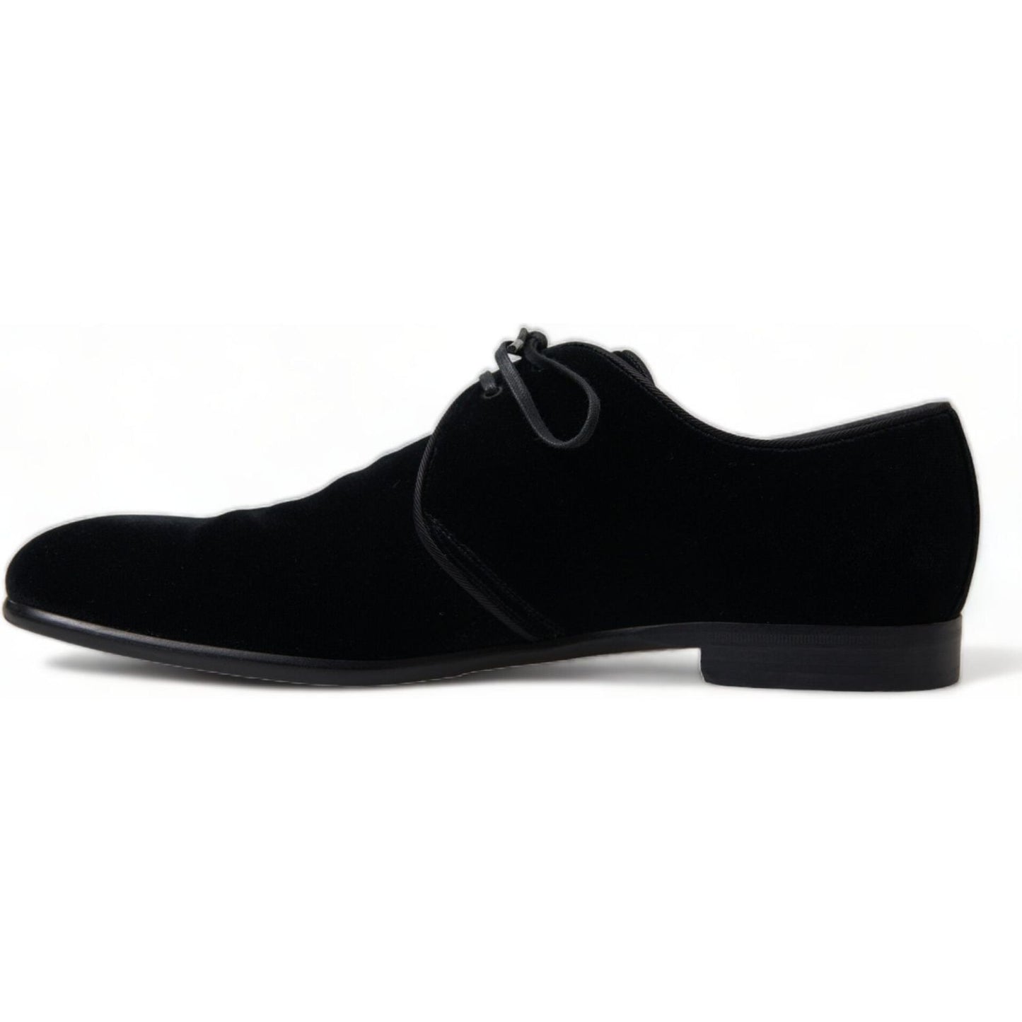 Dolce & Gabbana Elegant Black Velvet Derby Dress Shoes Dolce & Gabbana