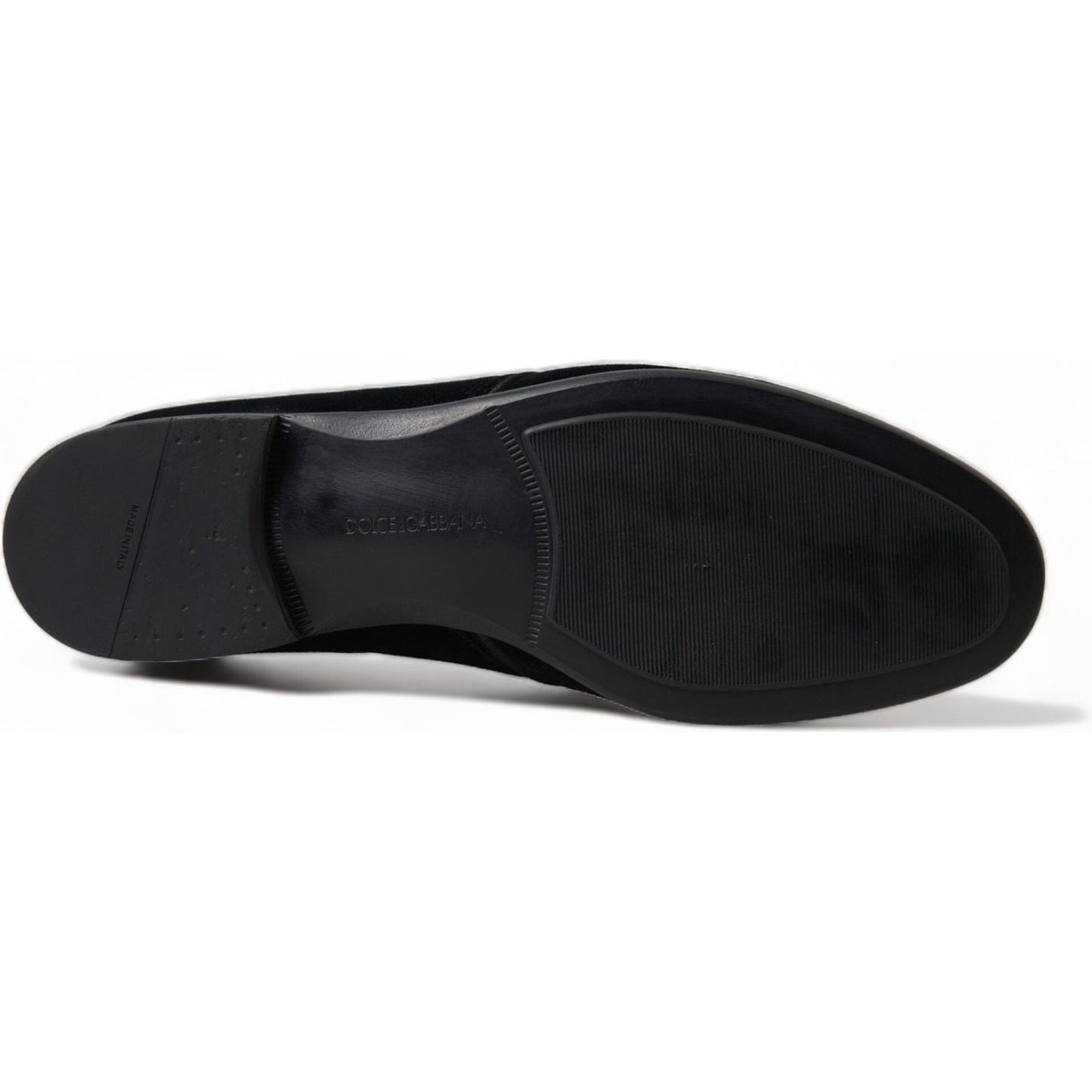 Dolce & Gabbana Elegant Black Velvet Derby Dress Shoes Dolce & Gabbana