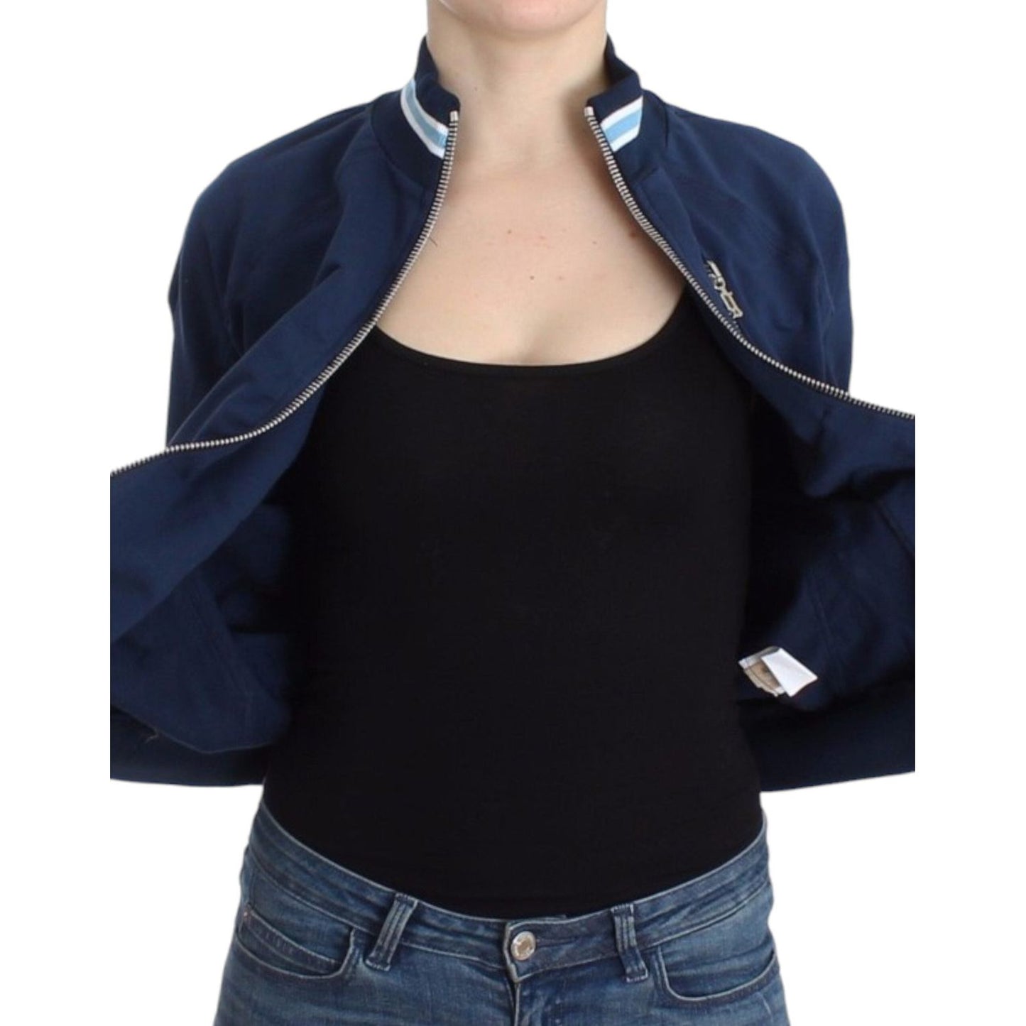 John Galliano Blue zip cotton cardigan