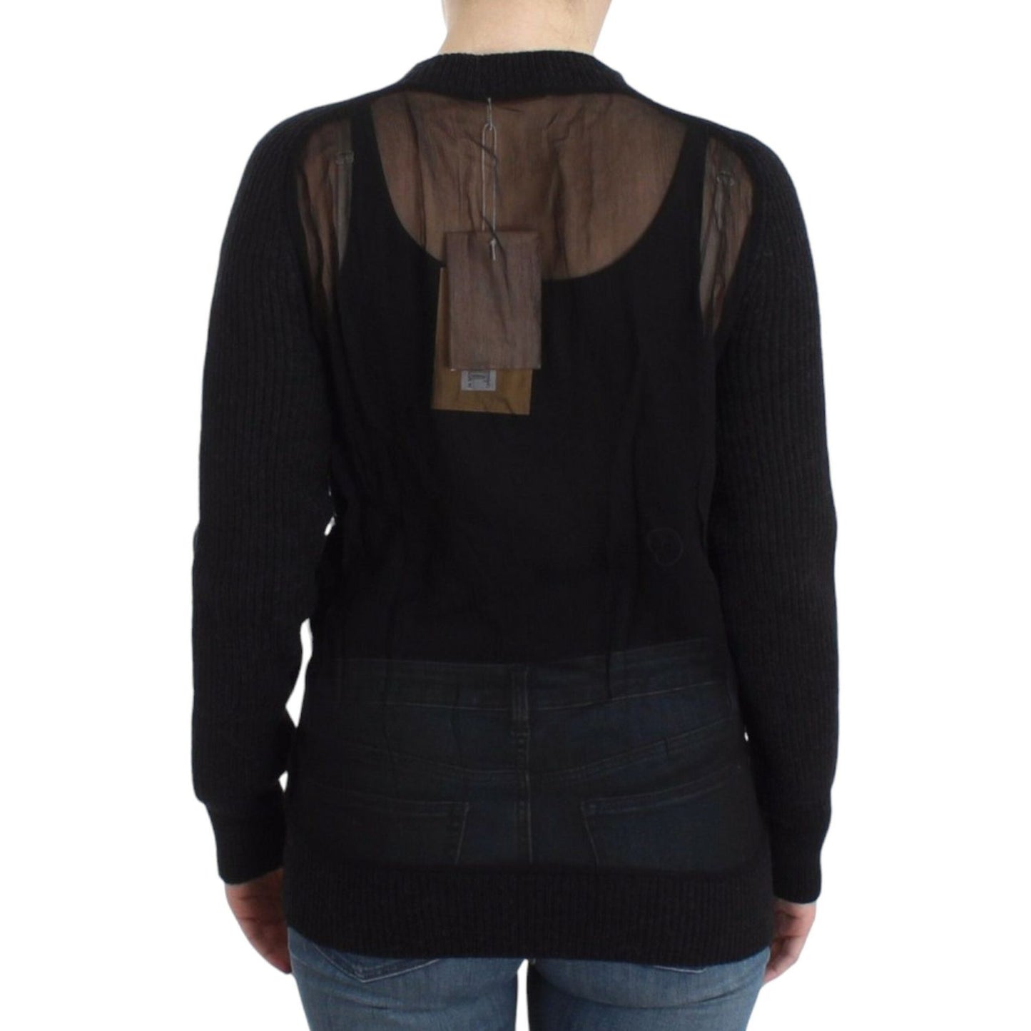 John Galliano Chic Transparent Back Woolen Cardigan John Galliano