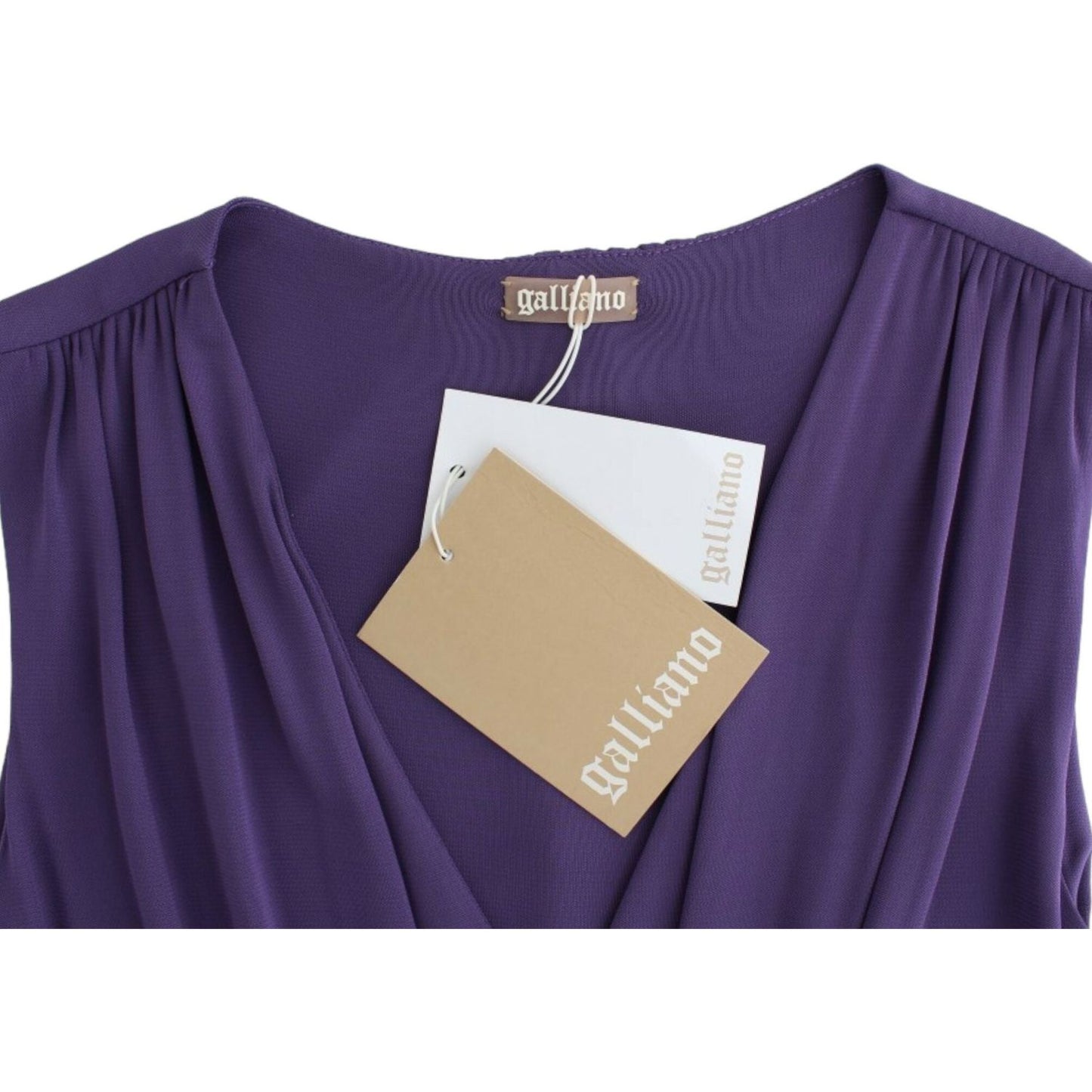 John Galliano Elegant Purple Knee-Length Jersey Dress John Galliano