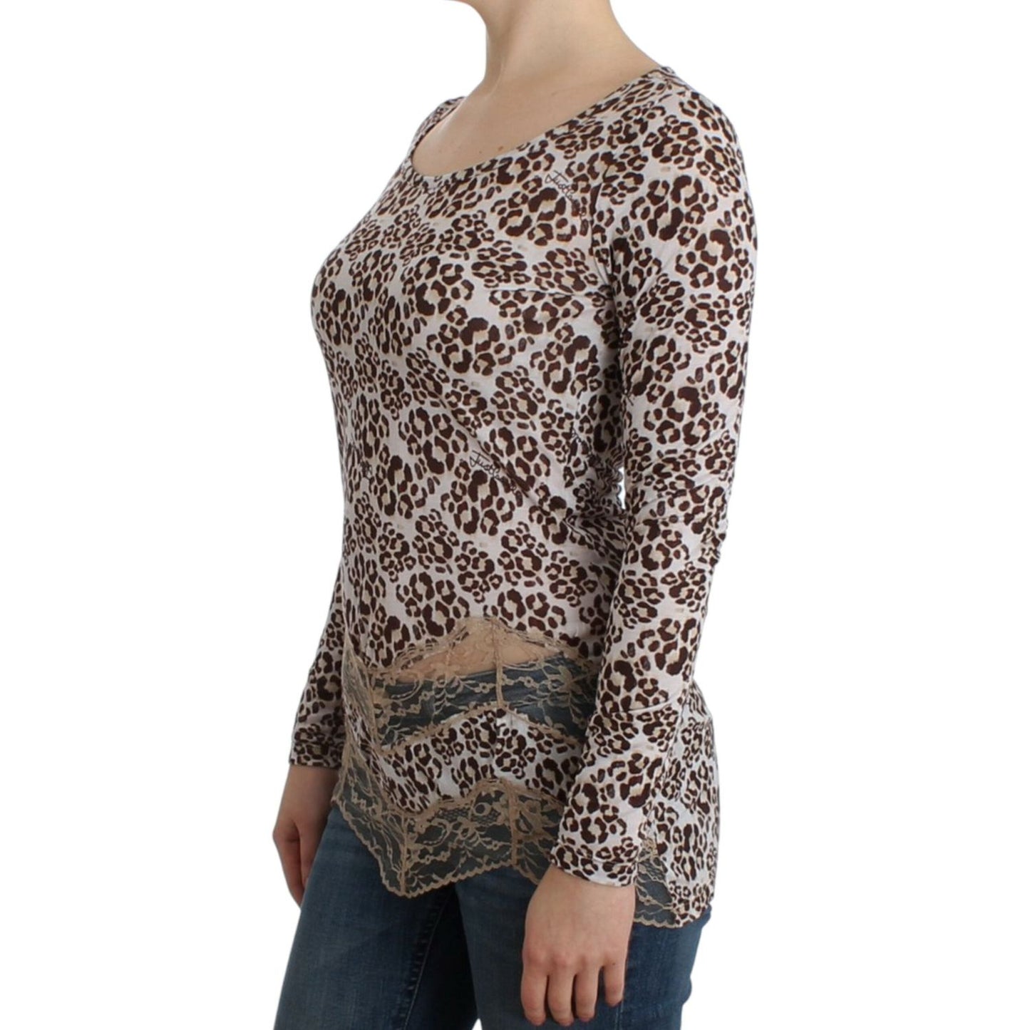 Cavalli Elegant Floral Lace Longsleeve Top Cavalli