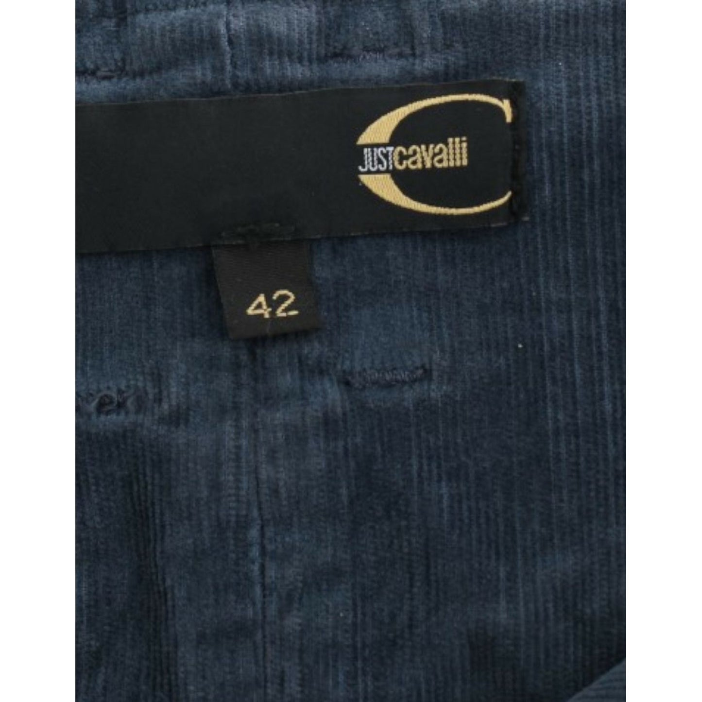 Cavalli Blue corduroy pencil skirt