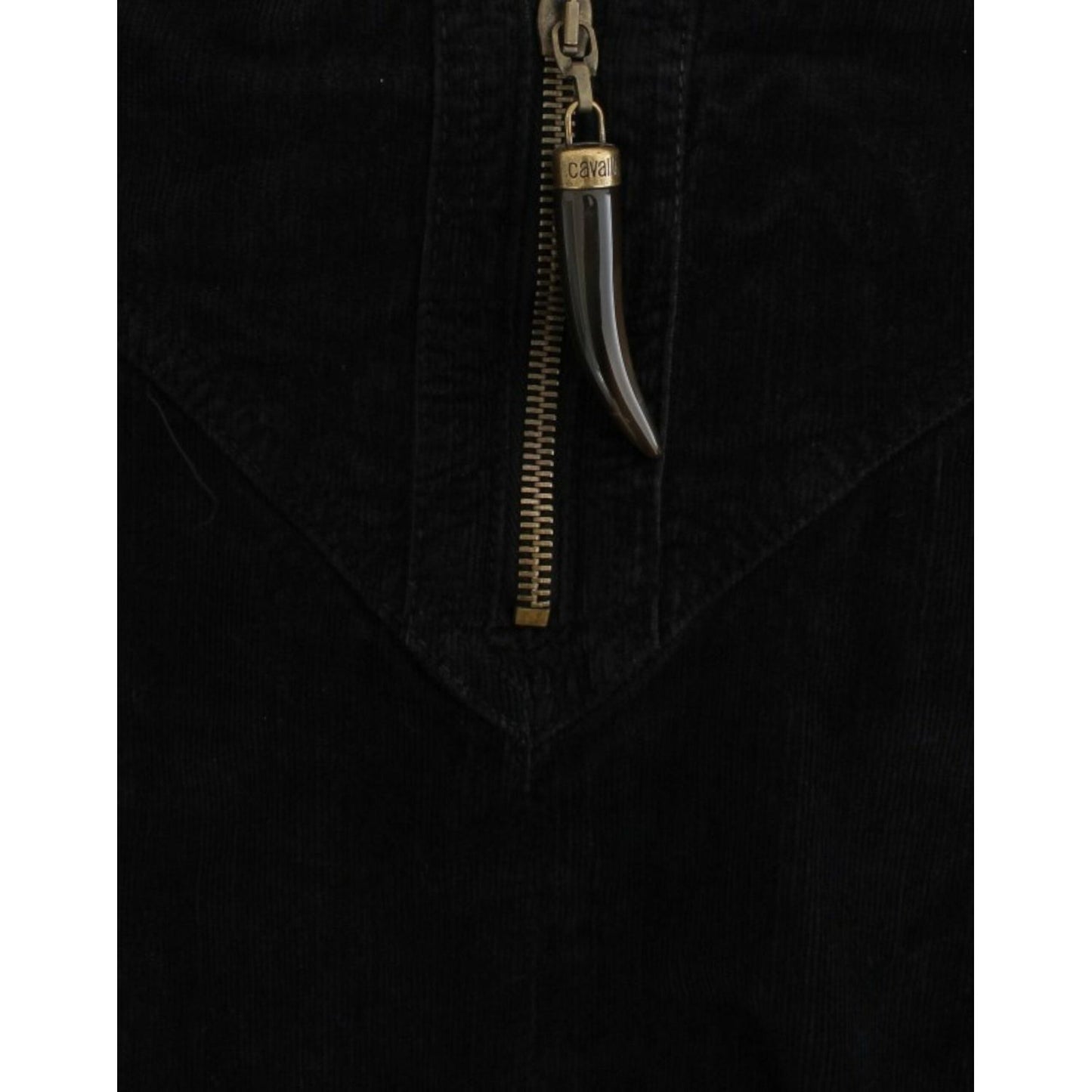 Cavalli Black Corduroy Pencil Skirt