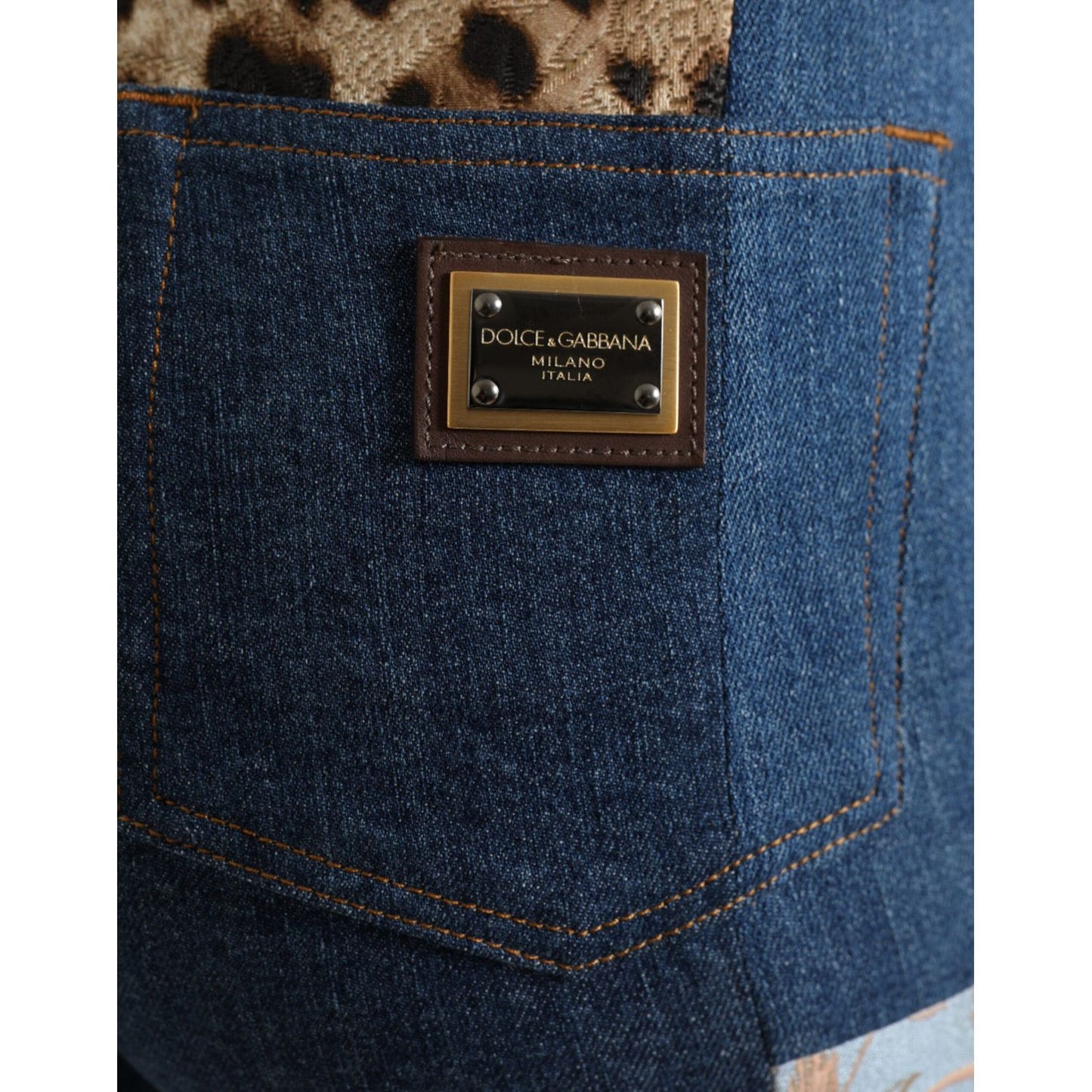Dolce & Gabbana Multicolor Patchwork GRACE Skinny Denim Jeans
