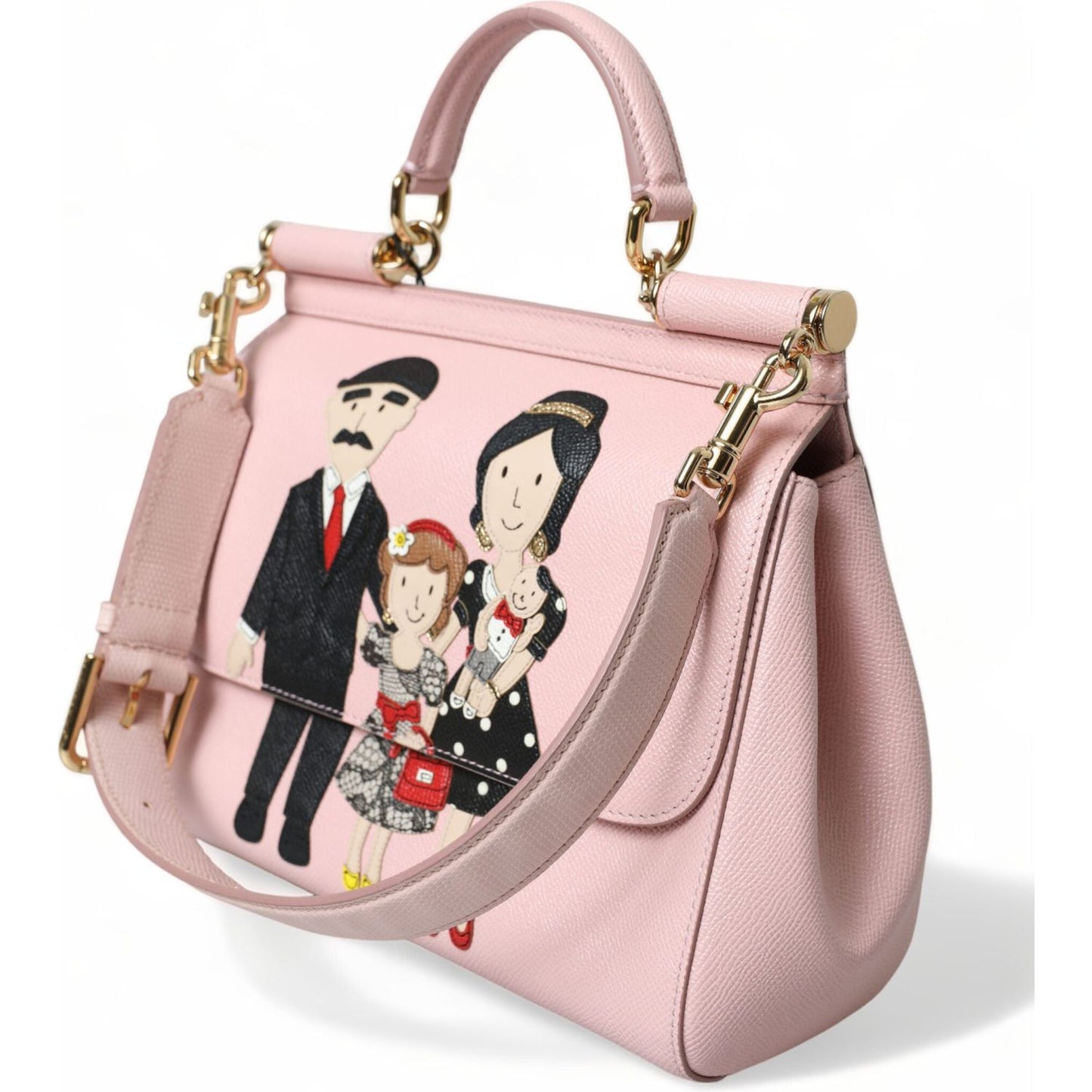 Dolce & Gabbana Chic Pink Sicily Leather Shoulder Bag Dolce & Gabbana