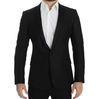 Dolce & Gabbana Black wool MARTINI slim blazer