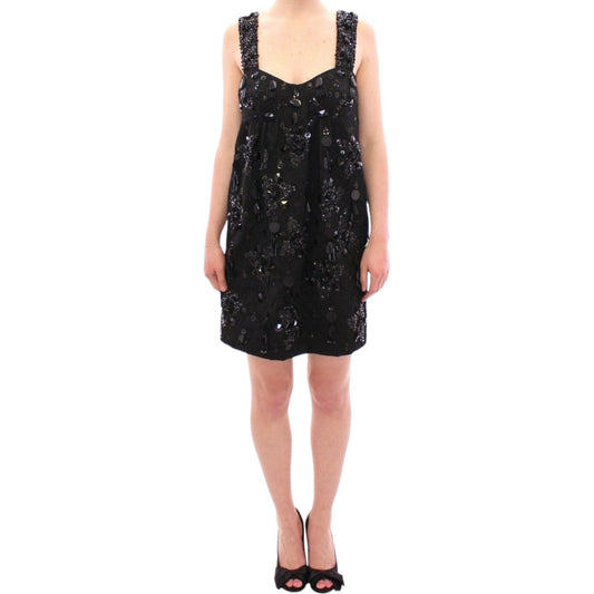 Dolce & Gabbana Elegant Sequined Floral Mini Shift Dress Dolce & Gabbana