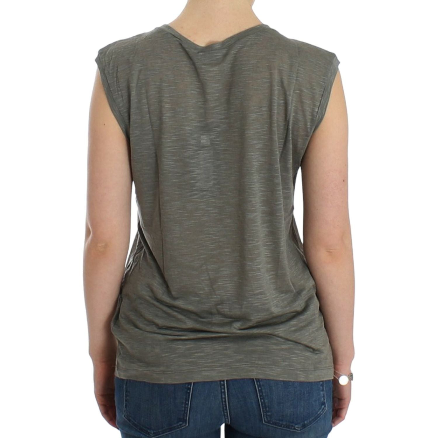 Costume National Gray print sleeveless t-shirt