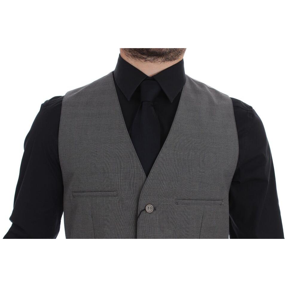 Dolce & Gabbana Elegant Gray Slim Fit Dress Vest Dolce & Gabbana