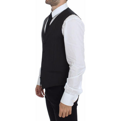 Dolce & Gabbana Gray Wool Stretch Dress Vest Blazer